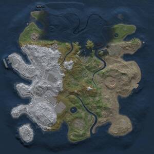 Thumbnail Rust Map: Procedural Map, Size: 3500, Seed: 47383, 14 Monuments