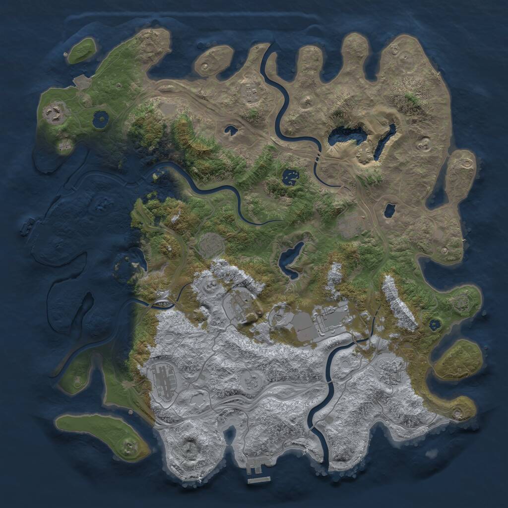 Rust Map: Procedural Map, Size: 4500, Seed: 27024, 15 Monuments