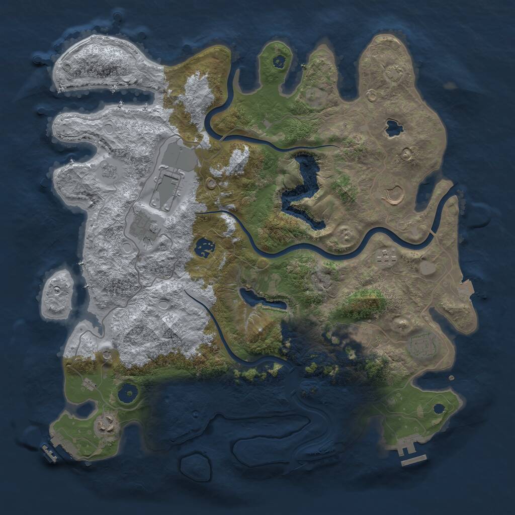 Rust Map: Procedural Map, Size: 4000, Seed: 232206275, 14 Monuments