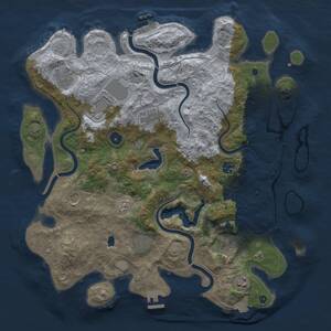 Thumbnail Rust Map: Procedural Map, Size: 4050, Seed: 1658885865, 15 Monuments