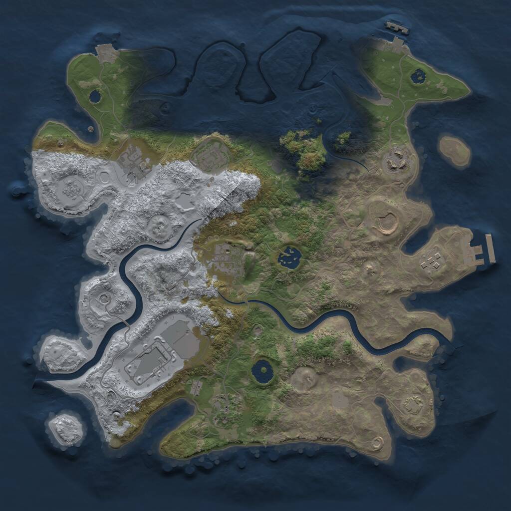 Rust Map: Procedural Map, Size: 3500, Seed: 1903735686, 15 Monuments