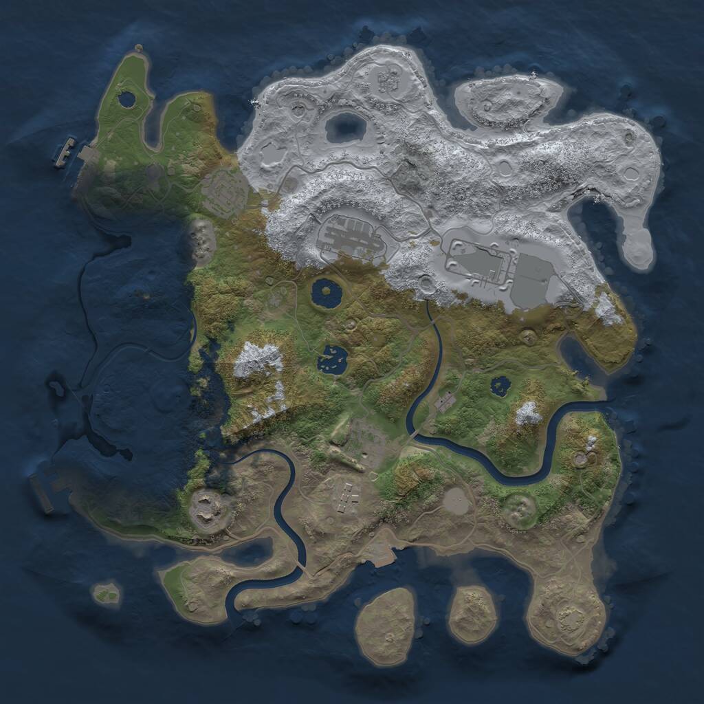 Rust Map: Procedural Map, Size: 3500, Seed: 759099, 13 Monuments