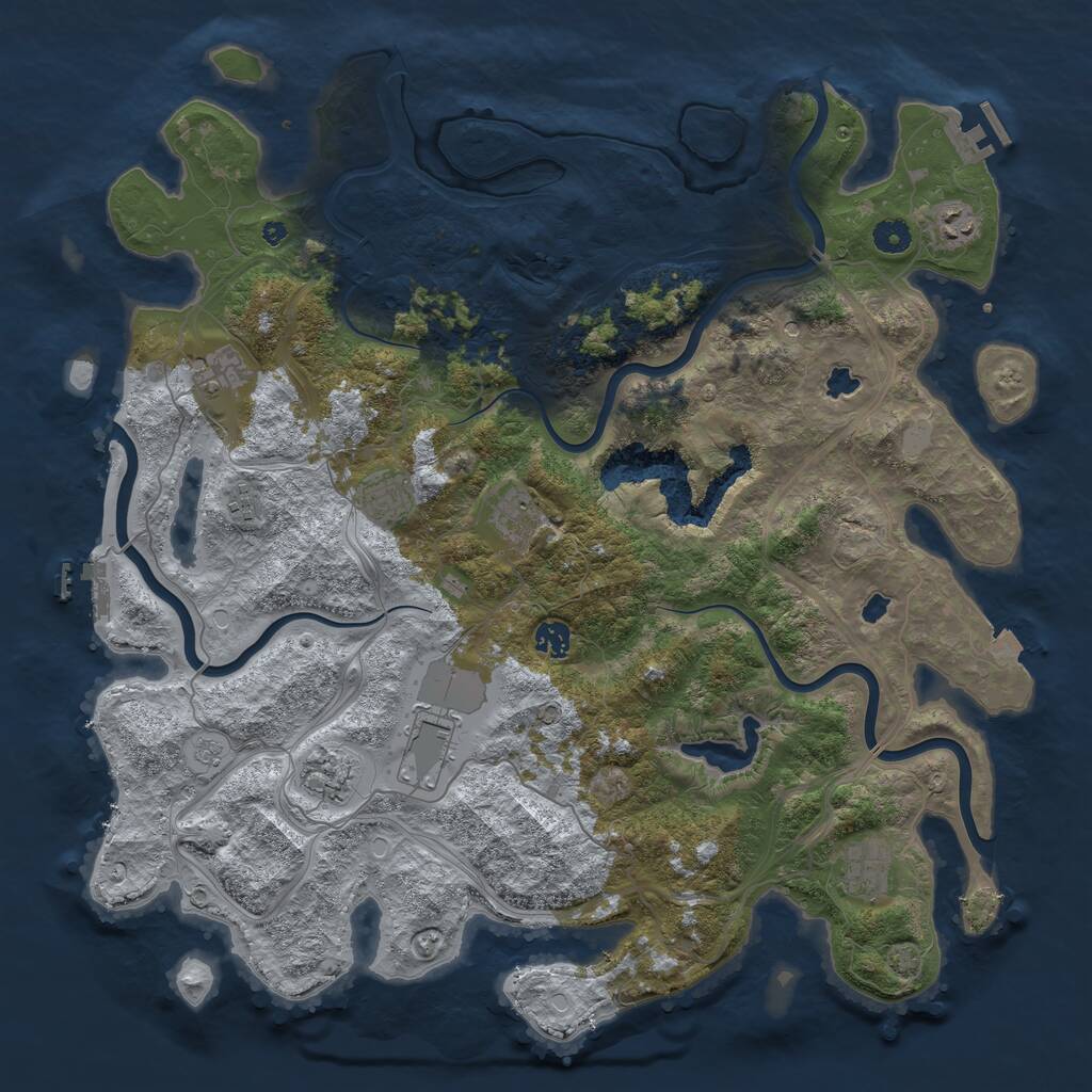 Rust Map: Procedural Map, Size: 4500, Seed: 865045, 15 Monuments