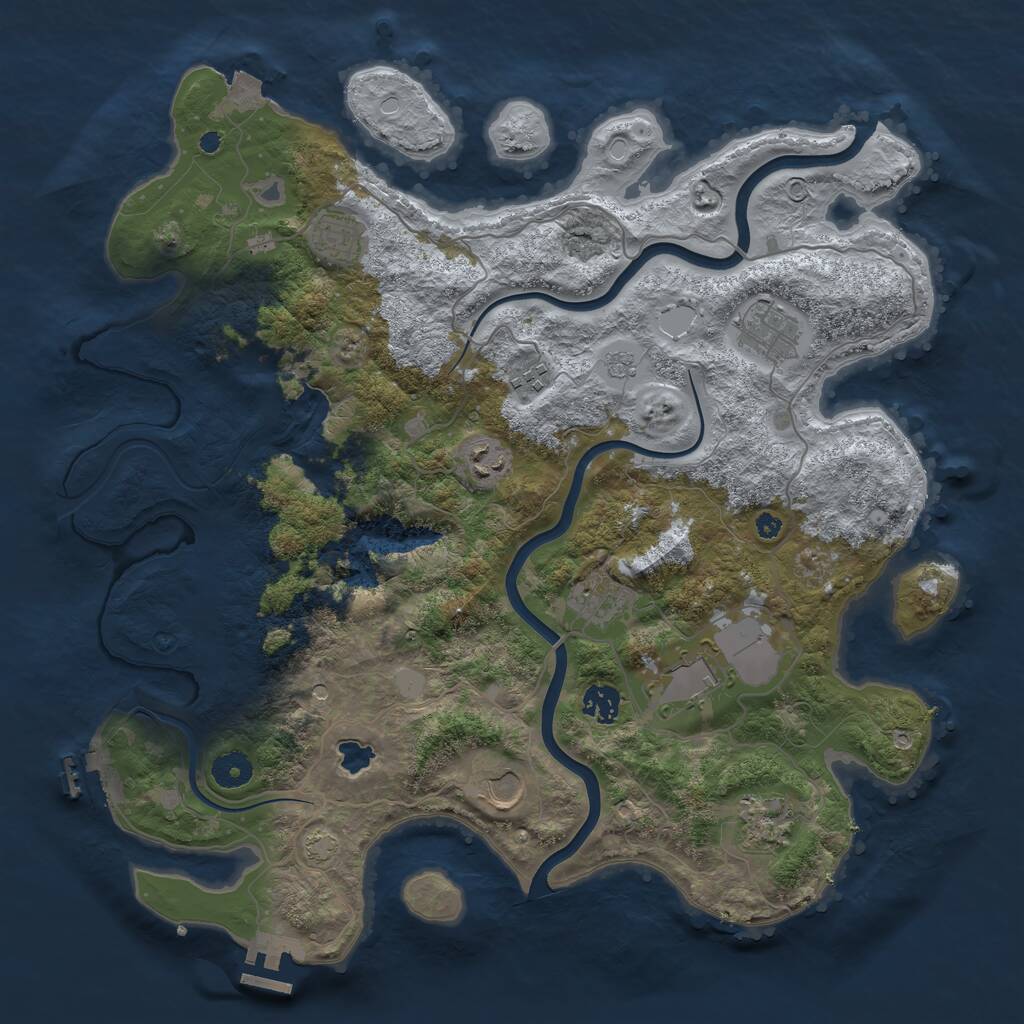 Rust Map: Procedural Map, Size: 4000, Seed: 706999, 15 Monuments