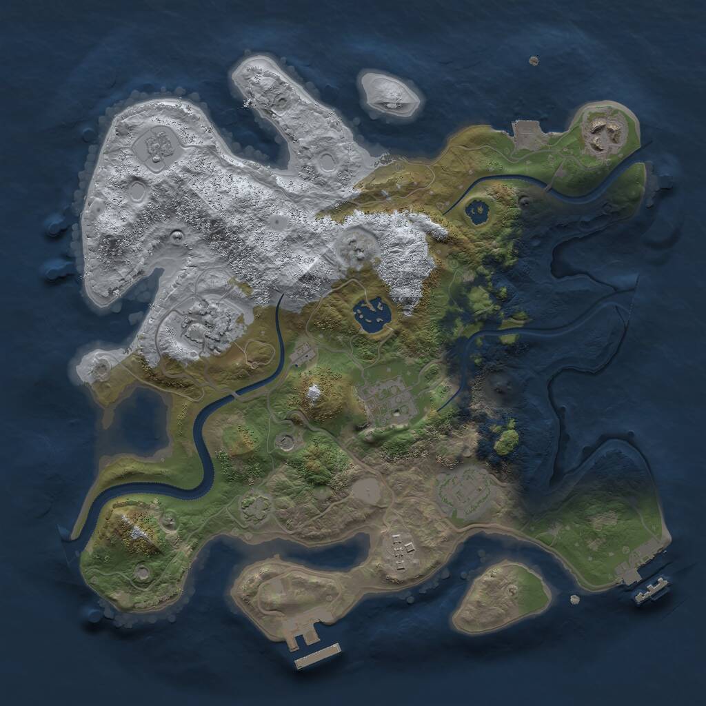 Rust Map: Procedural Map, Size: 3000, Seed: 10014, 12 Monuments