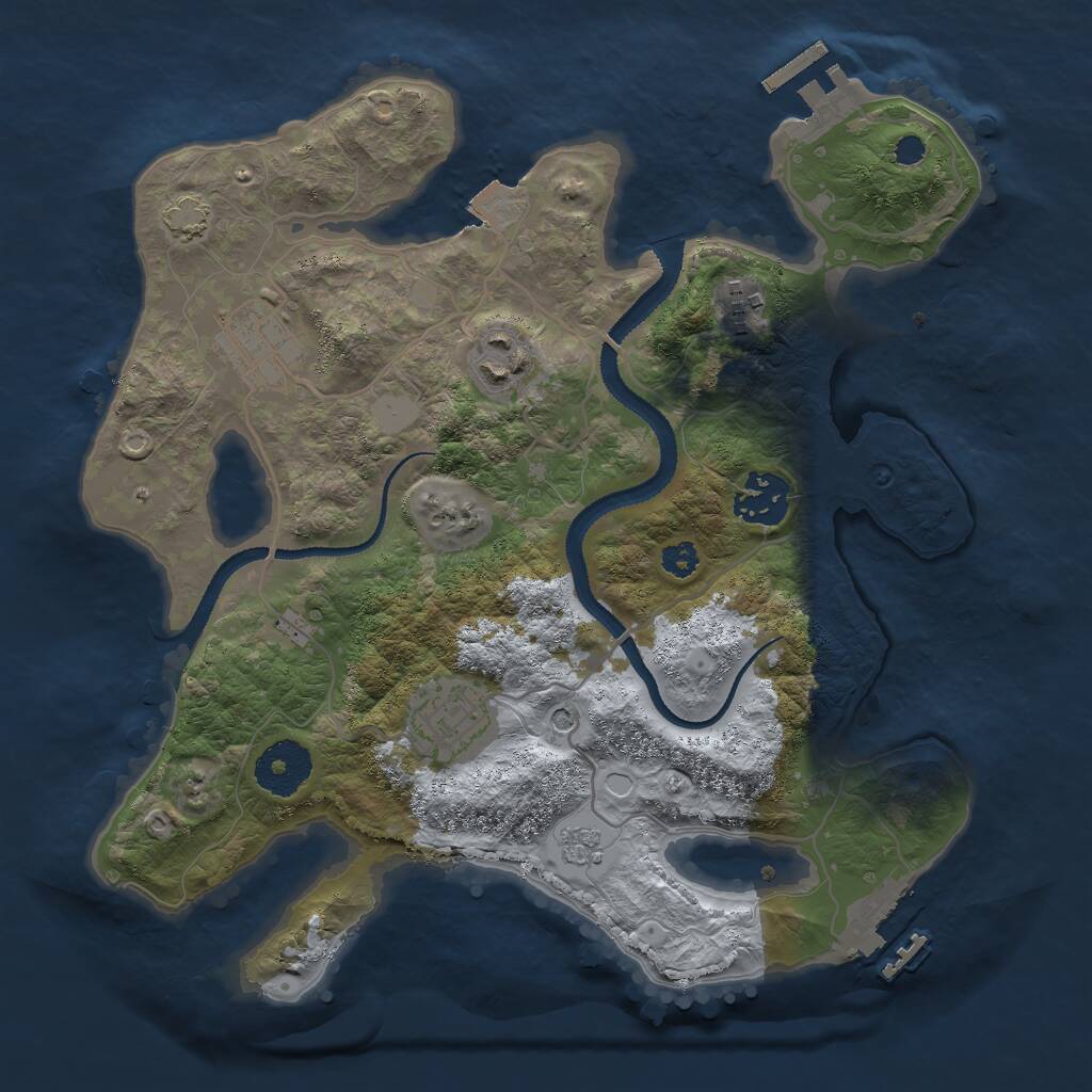 Rust Map: Procedural Map, Size: 3000, Seed: 703622170, 11 Monuments
