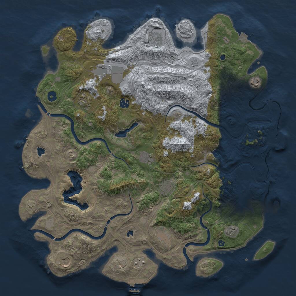 Rust Map: Procedural Map, Size: 4500, Seed: 52683202, 16 Monuments
