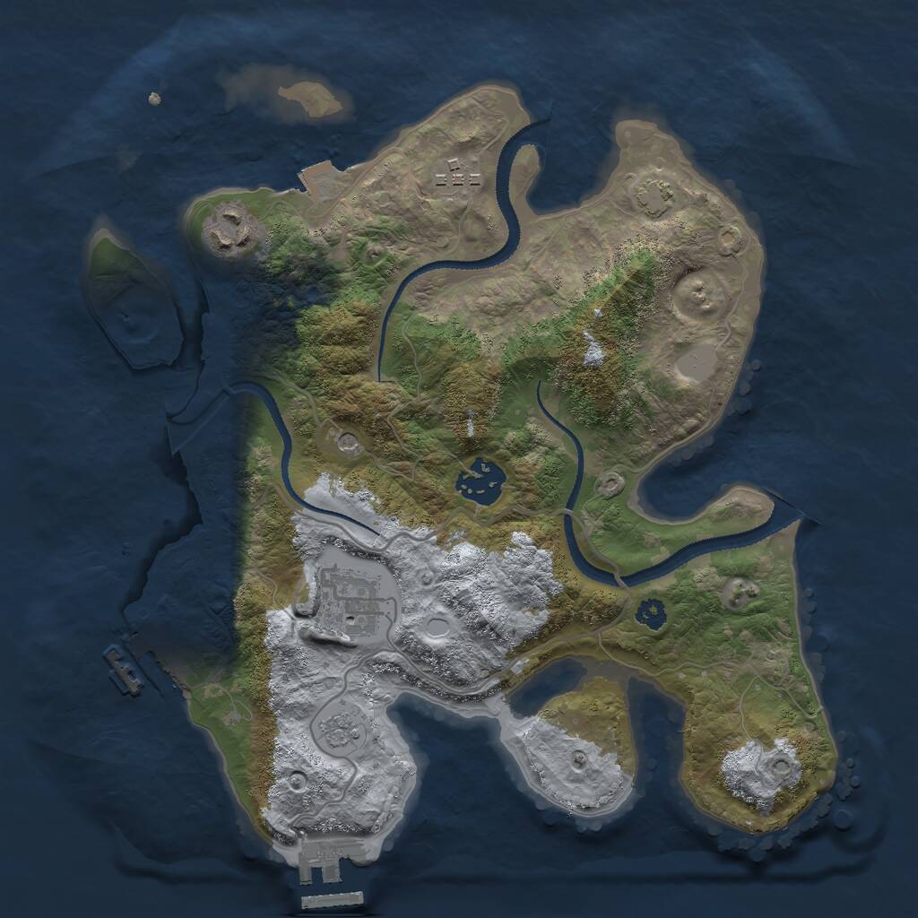Rust Map: Procedural Map, Size: 3000, Seed: 1642121300, 10 Monuments