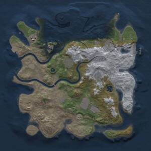 Thumbnail Rust Map: Procedural Map, Size: 3500, Seed: 321092, 15 Monuments