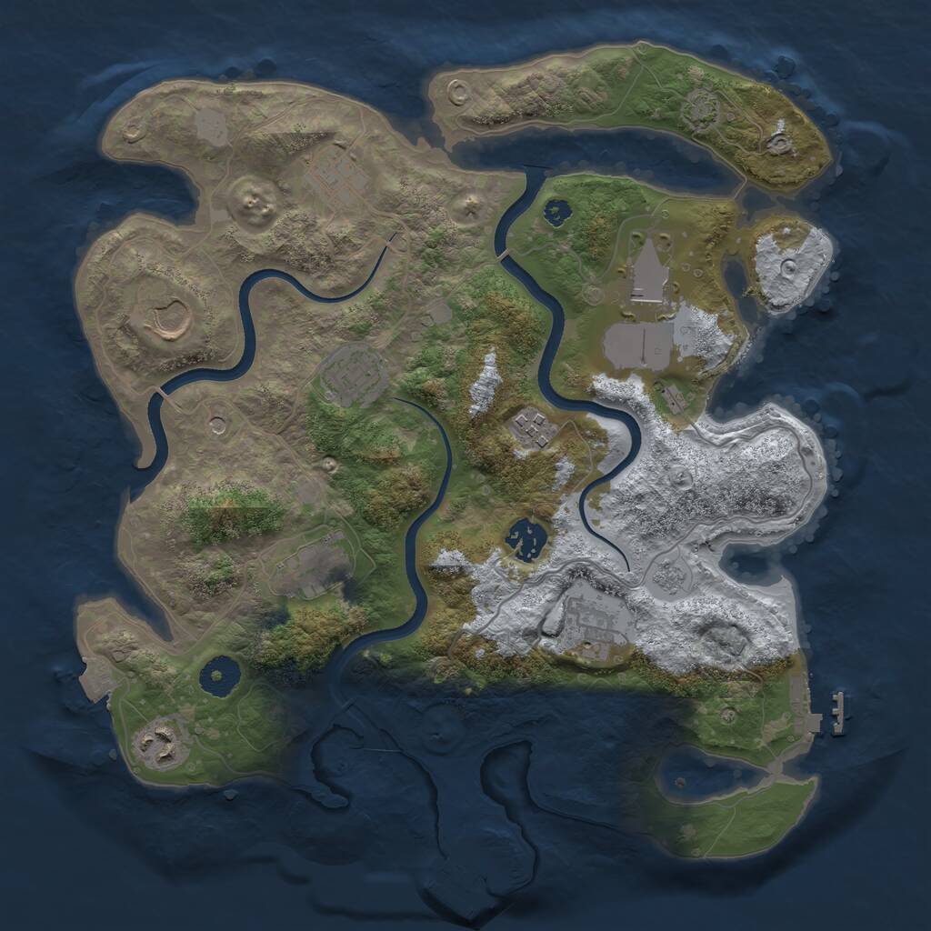 Rust Map: Procedural Map, Size: 3500, Seed: 769772100, 15 Monuments