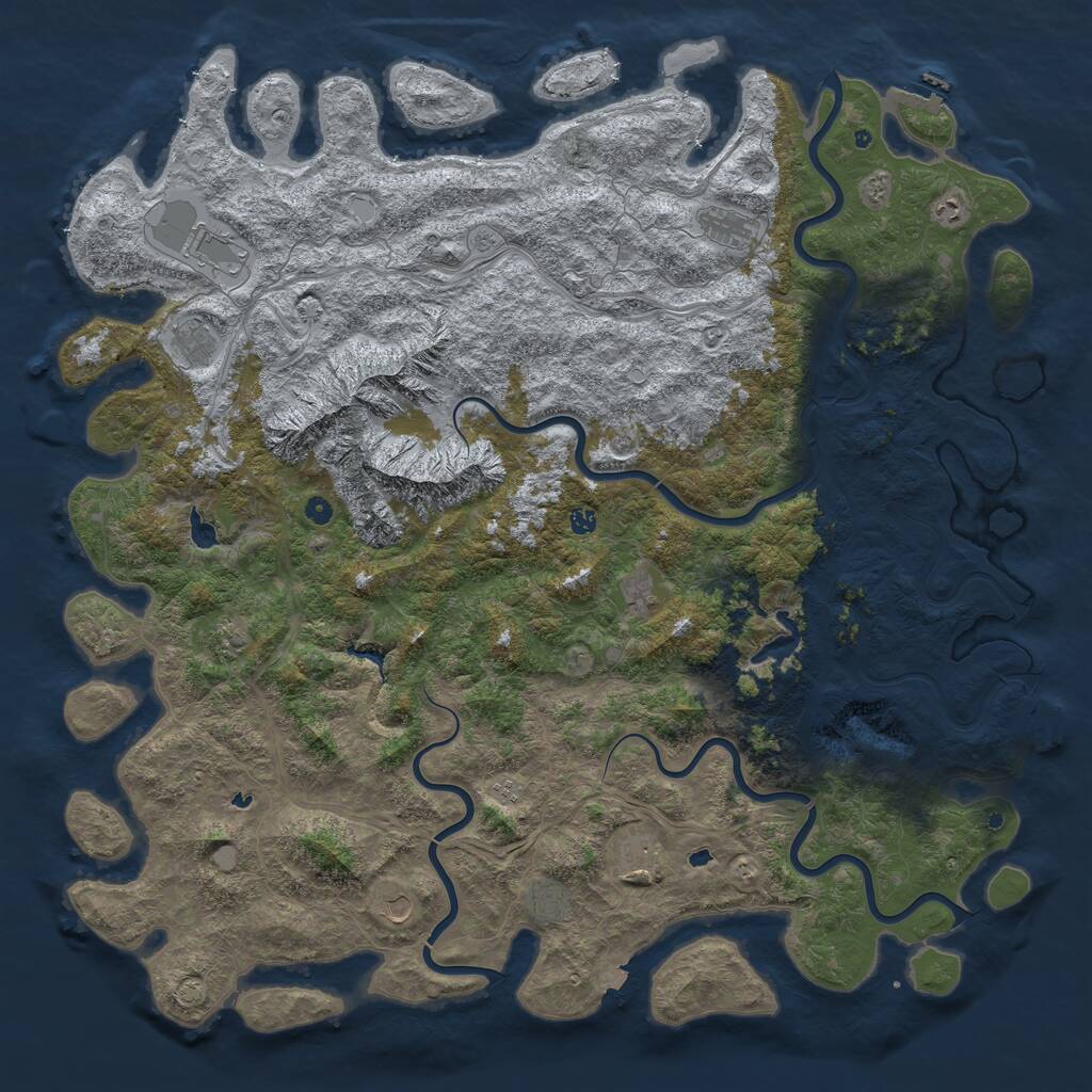 Rust Map: Procedural Map, Size: 6000, Seed: 486775, 17 Monuments
