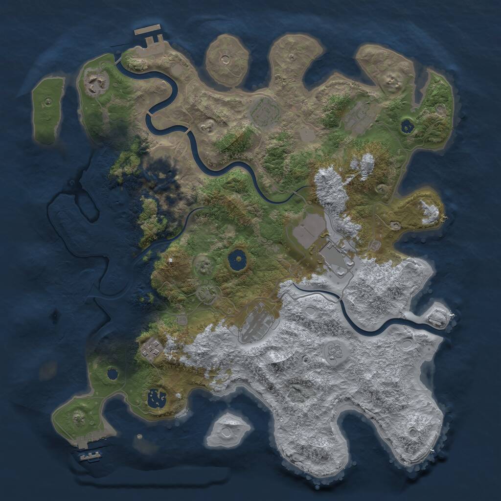 Rust Map: Procedural Map, Size: 3830, Seed: 16, 14 Monuments