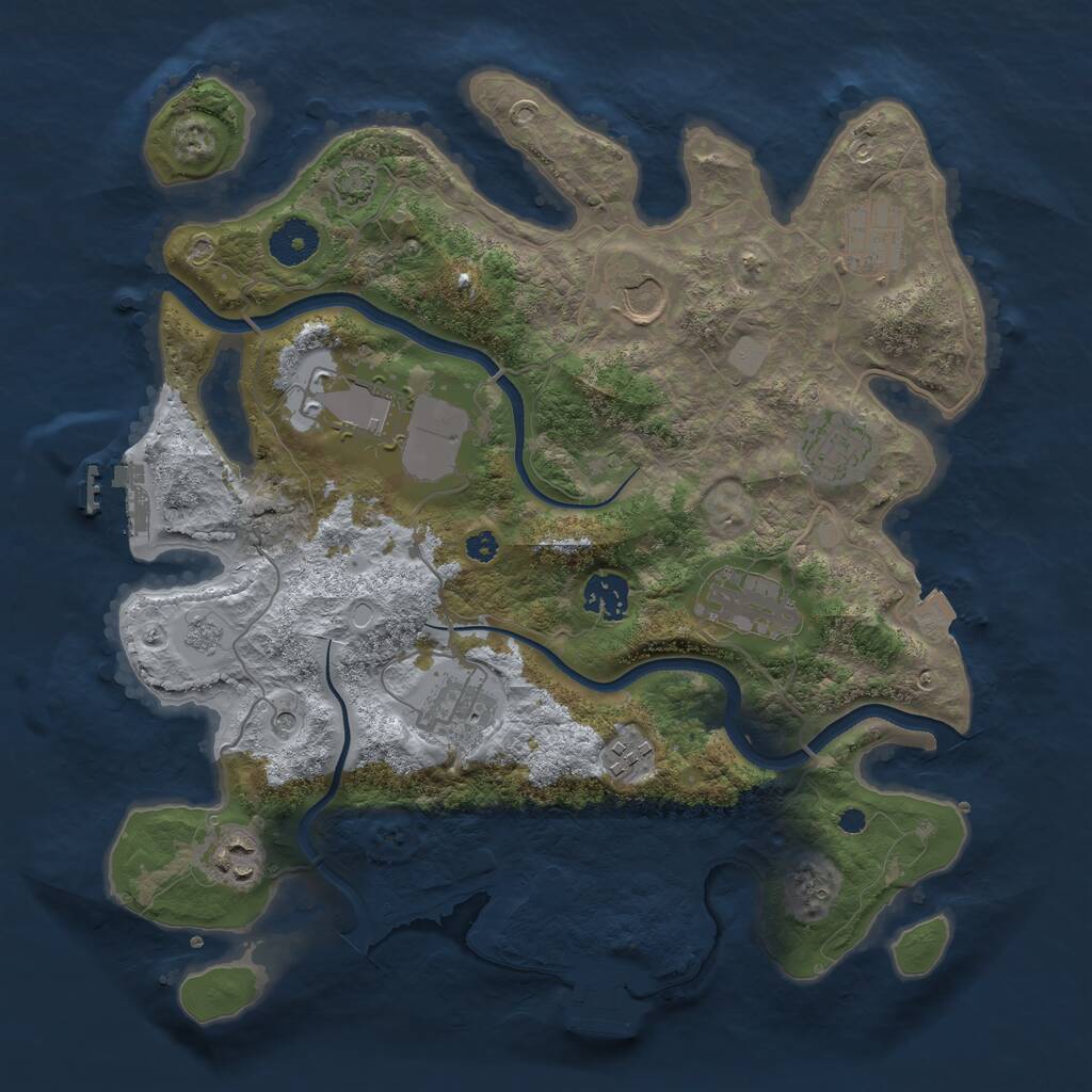 Rust Map: Procedural Map, Size: 3500, Seed: 14587, 15 Monuments