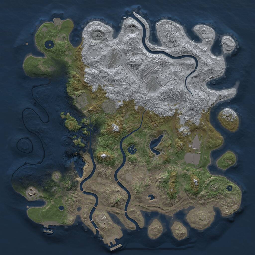 Rust Map: Procedural Map, Size: 4250, Seed: 123432324, 15 Monuments