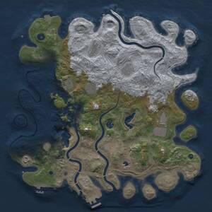 Thumbnail Rust Map: Procedural Map, Size: 4250, Seed: 123432324, 17 Monuments