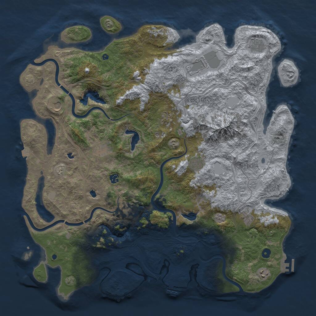 Rust Map: Procedural Map, Size: 5000, Seed: 1619831037, 17 Monuments