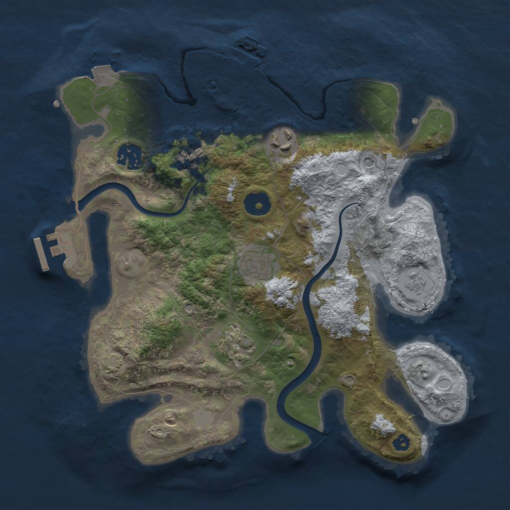 Rust Map: Procedural Map, Size: 3000, Seed: 90805, 11 Monuments