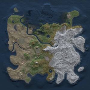Thumbnail Rust Map: Procedural Map, Size: 3750, Seed: 377800682, 15 Monuments