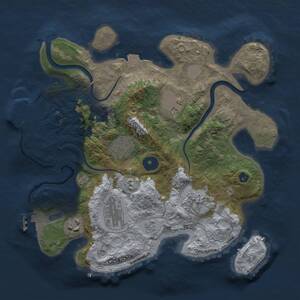 Thumbnail Rust Map: Procedural Map, Size: 3000, Seed: 1293949871, 12 Monuments