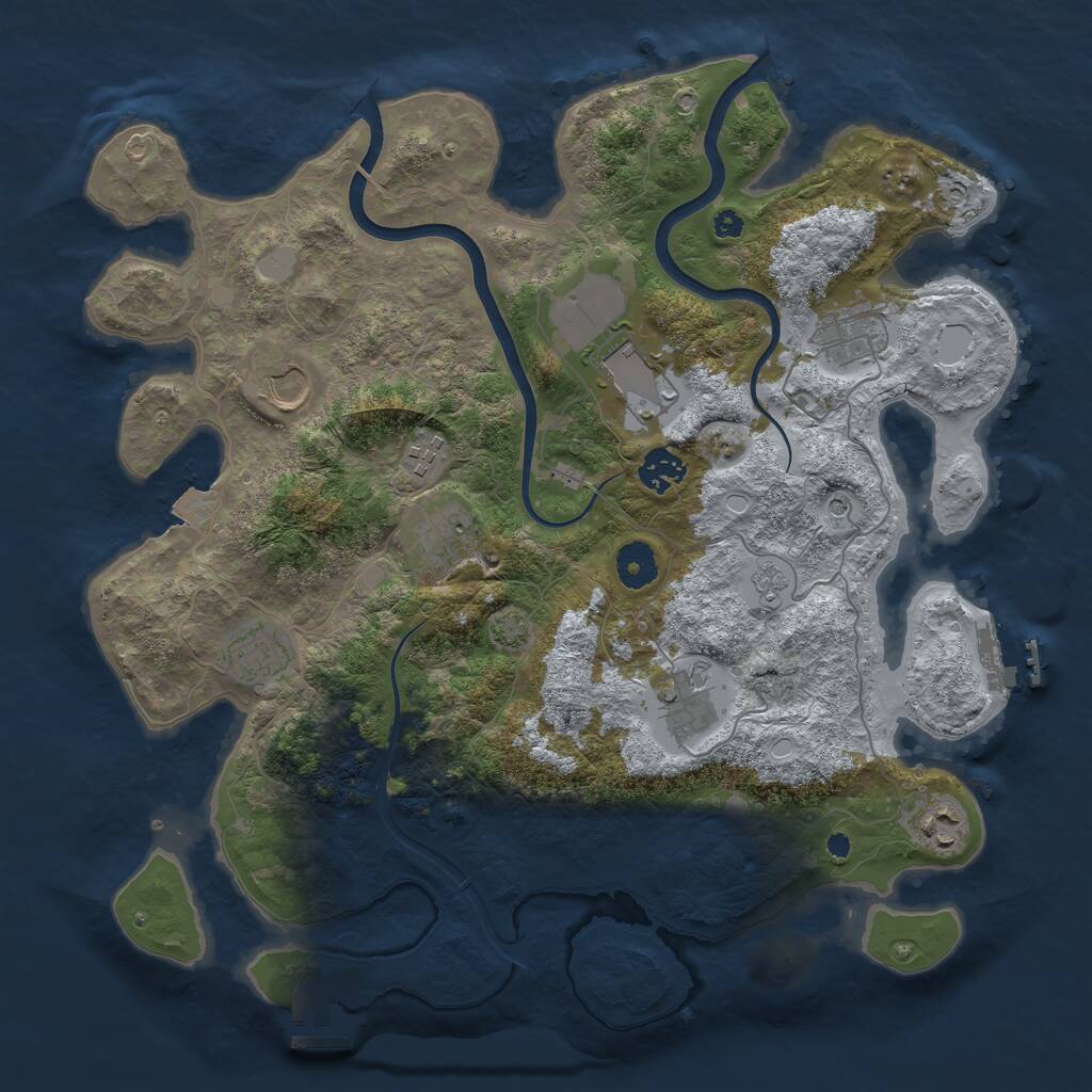 Rust Map: Procedural Map, Size: 3750, Seed: 1152505676, 15 Monuments