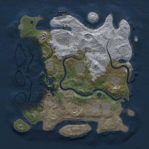 Thumbnail Rust Map: Procedural Map, Size: 3500, Seed: 185001320, 13 Monuments