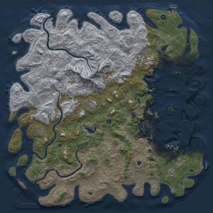Thumbnail Rust Map: Procedural Map, Size: 6000, Seed: 1997433403, 19 Monuments