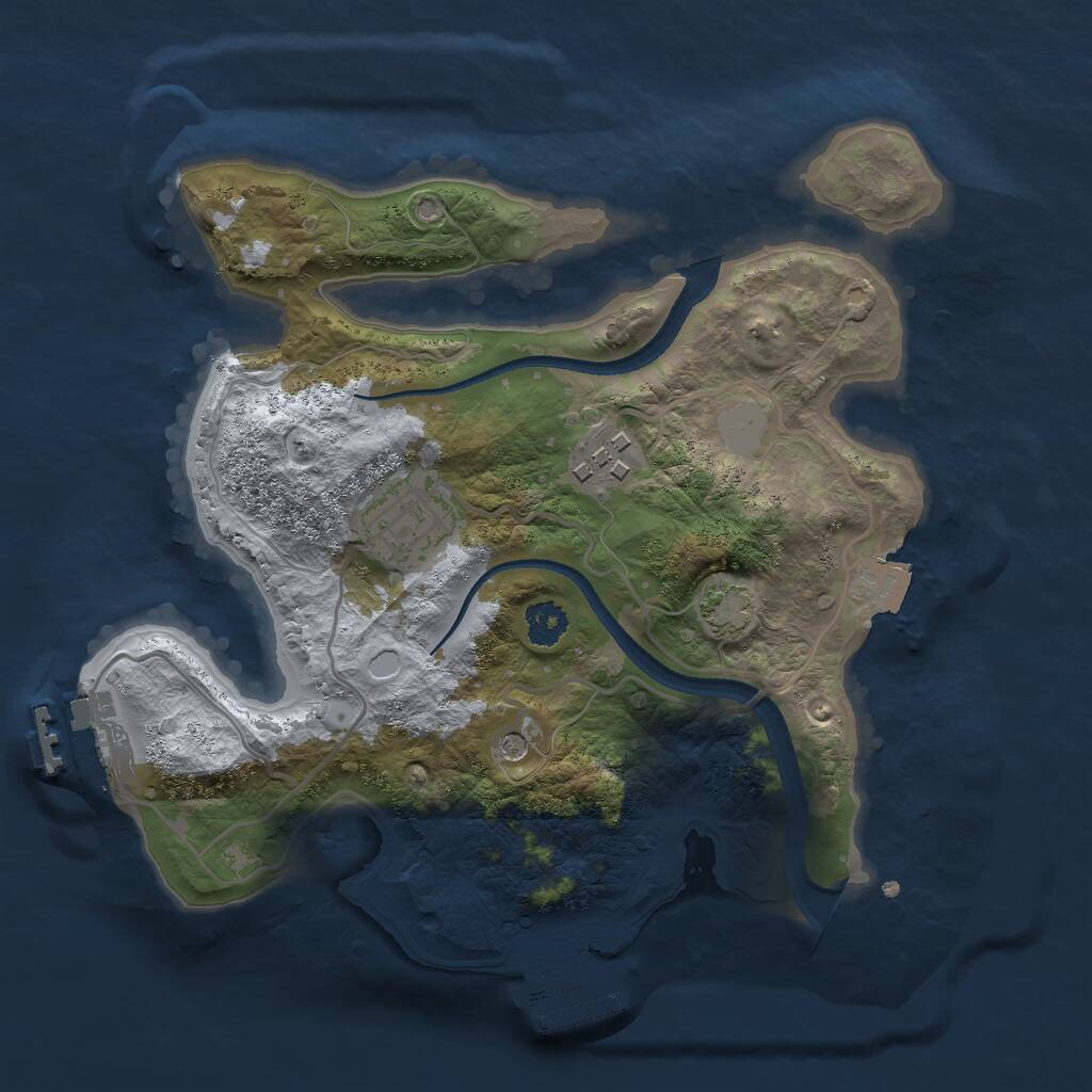 Rust Map: Procedural Map, Size: 2500, Seed: 235262, 7 Monuments