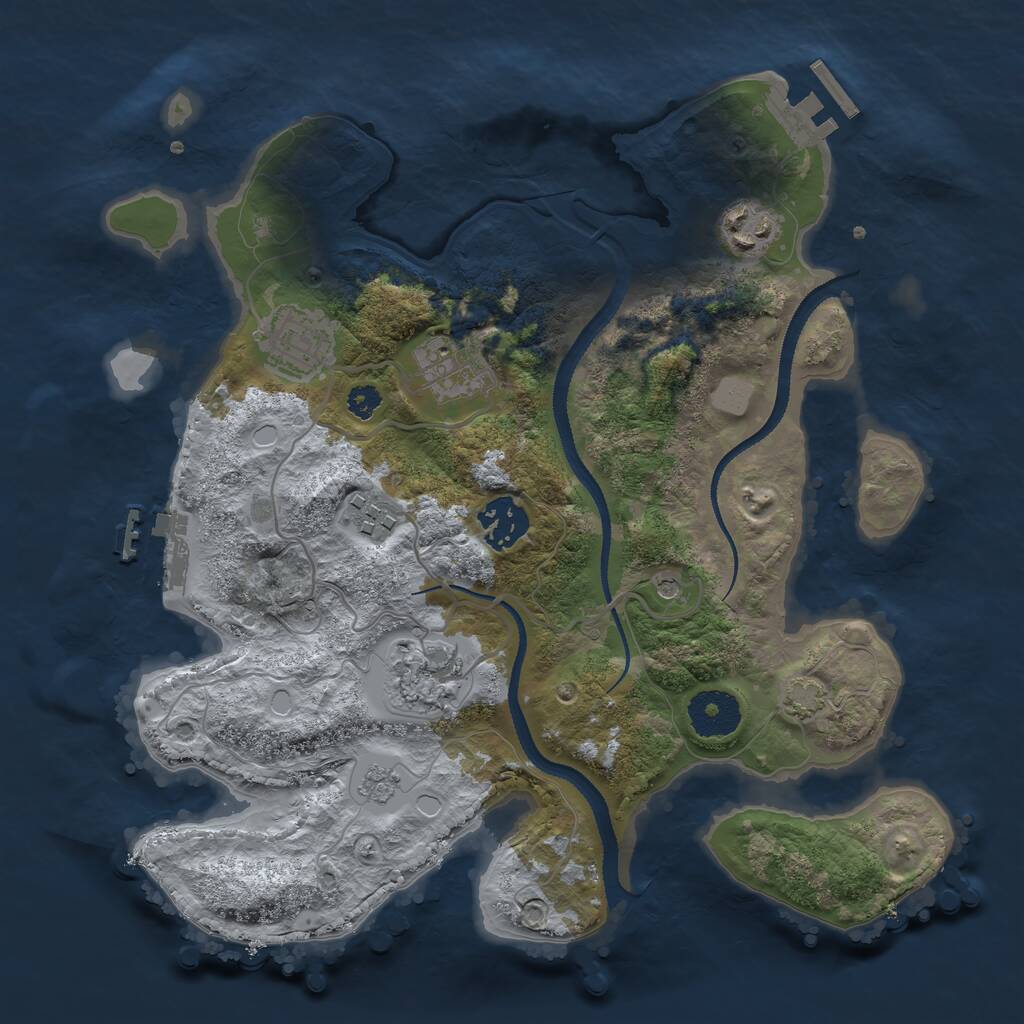 Rust Map: Procedural Map, Size: 3100, Seed: 288839922, 12 Monuments