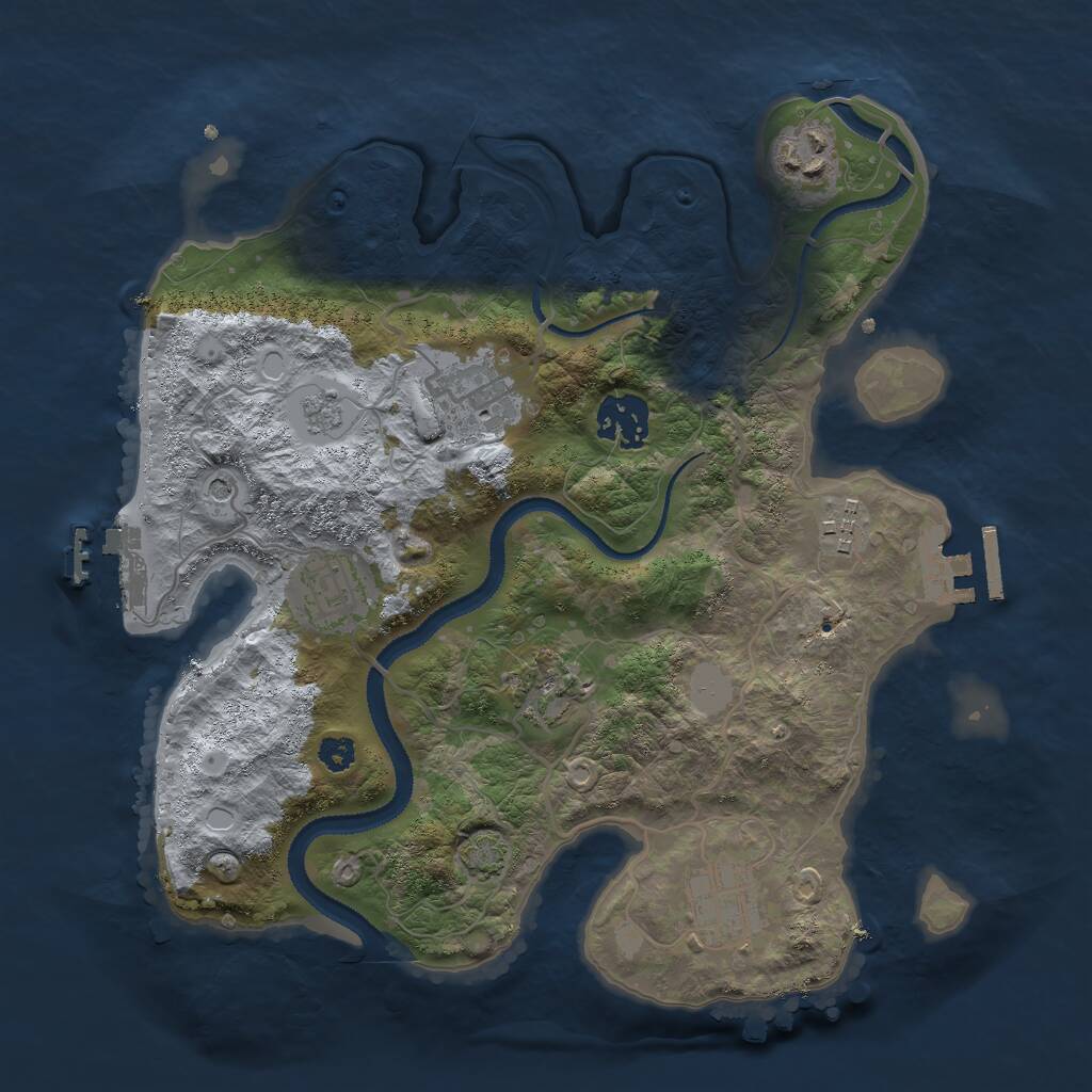 Rust Map: Procedural Map, Size: 3000, Seed: 21031997, 13 Monuments
