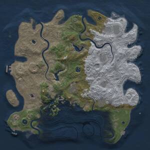 Thumbnail Rust Map: Procedural Map, Size: 4500, Seed: 1409642485, 16 Monuments