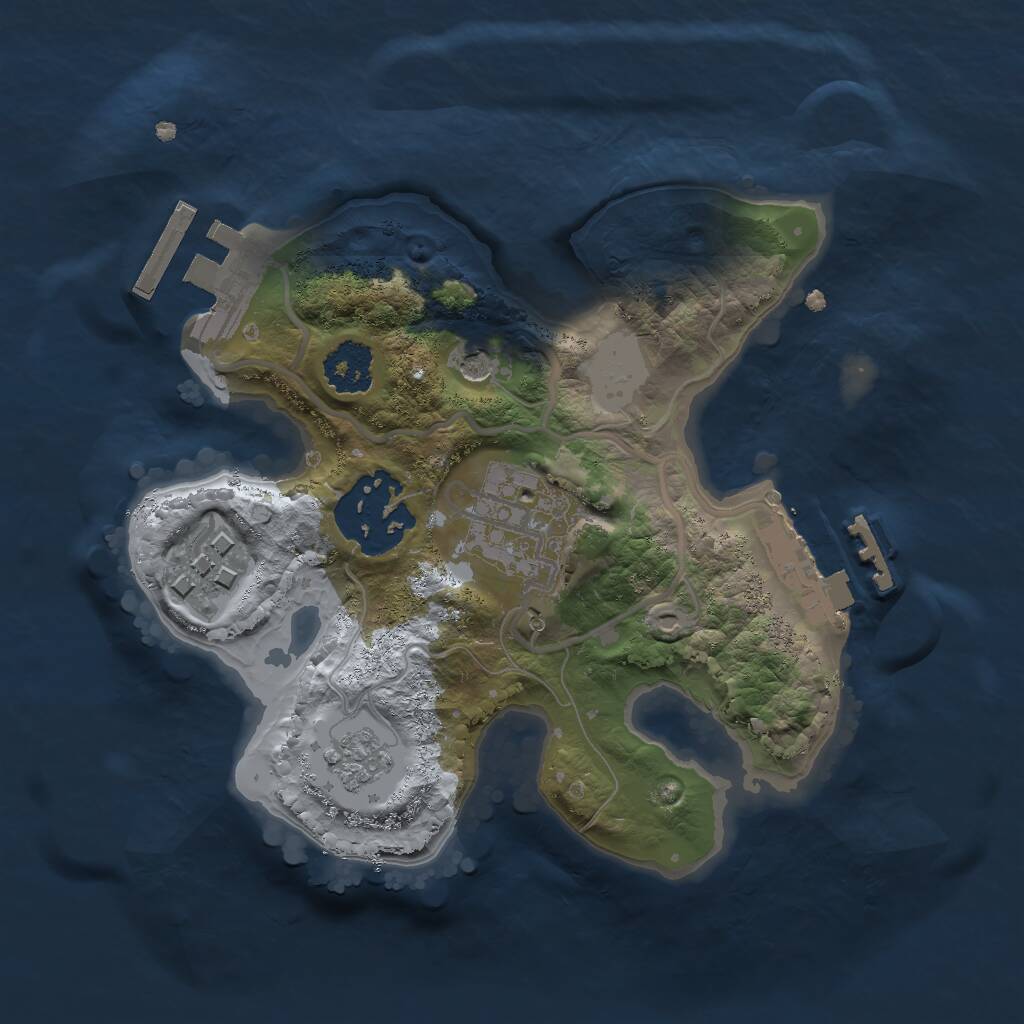 Rust Map: Procedural Map, Size: 2000, Seed: 1682780471, 8 Monuments
