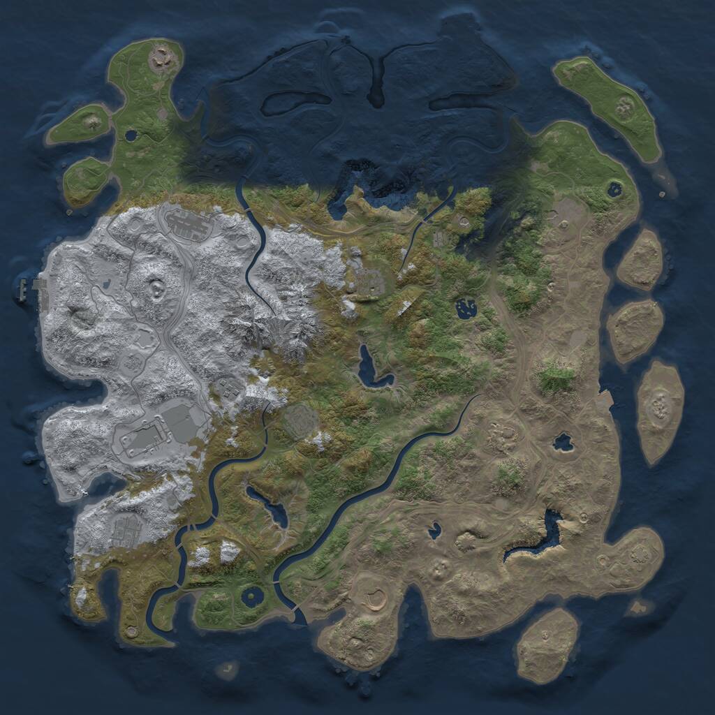 Rust Map: Procedural Map, Size: 5000, Seed: 1213079802, 17 Monuments