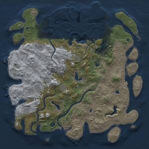 Thumbnail Rust Map: Procedural Map, Size: 5000, Seed: 1213079802, 17 Monuments