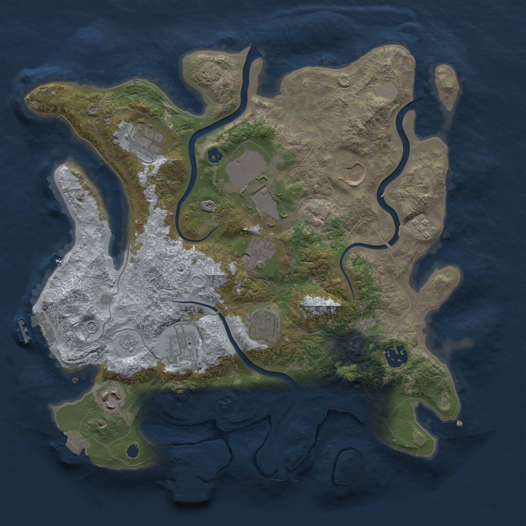 Rust Map: Procedural Map, Size: 3500, Seed: 1202301952, 15 Monuments