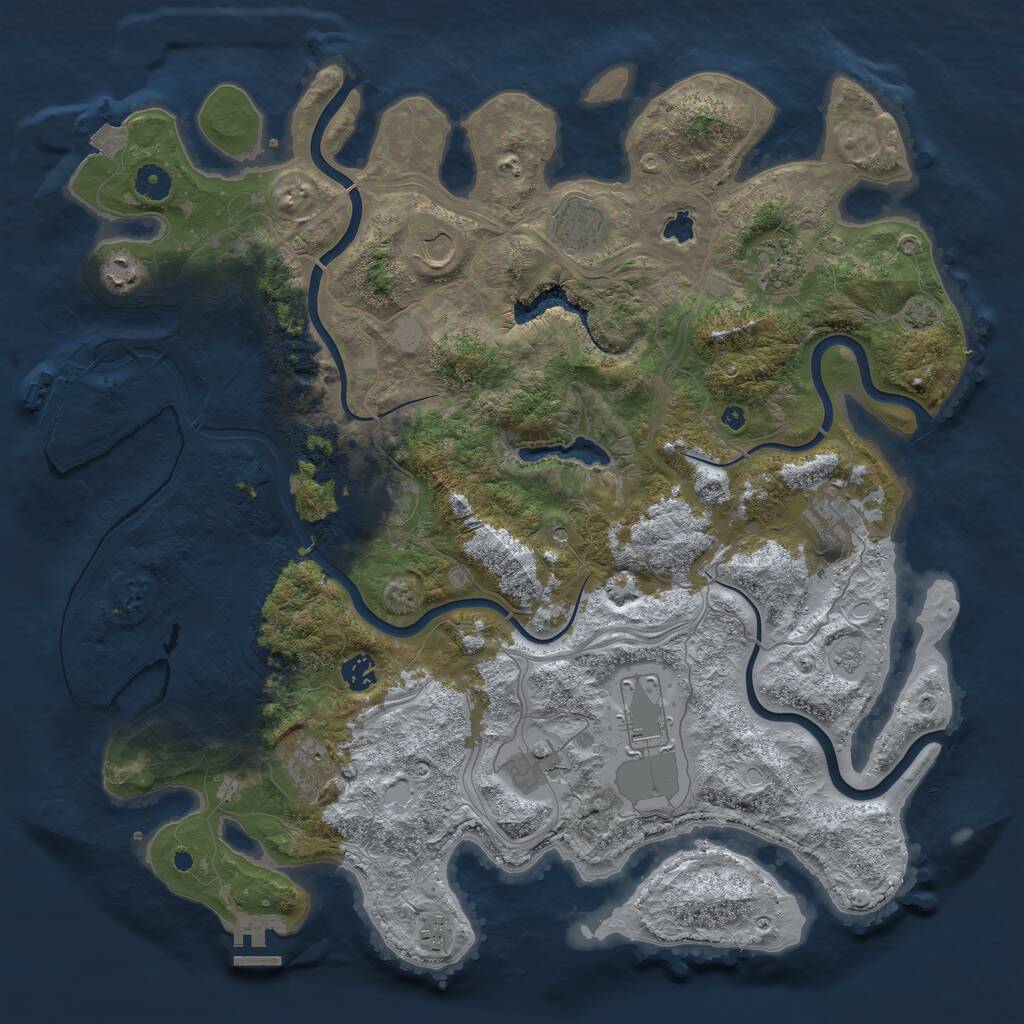 Rust Map: Procedural Map, Size: 4350, Seed: 5050, 17 Monuments