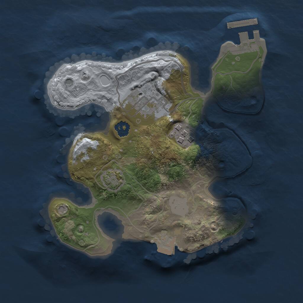 Rust Map: Procedural Map, Size: 2000, Seed: 23423444, 5 Monuments