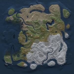 Thumbnail Rust Map: Procedural Map, Size: 4000, Seed: 1953541355, 14 Monuments