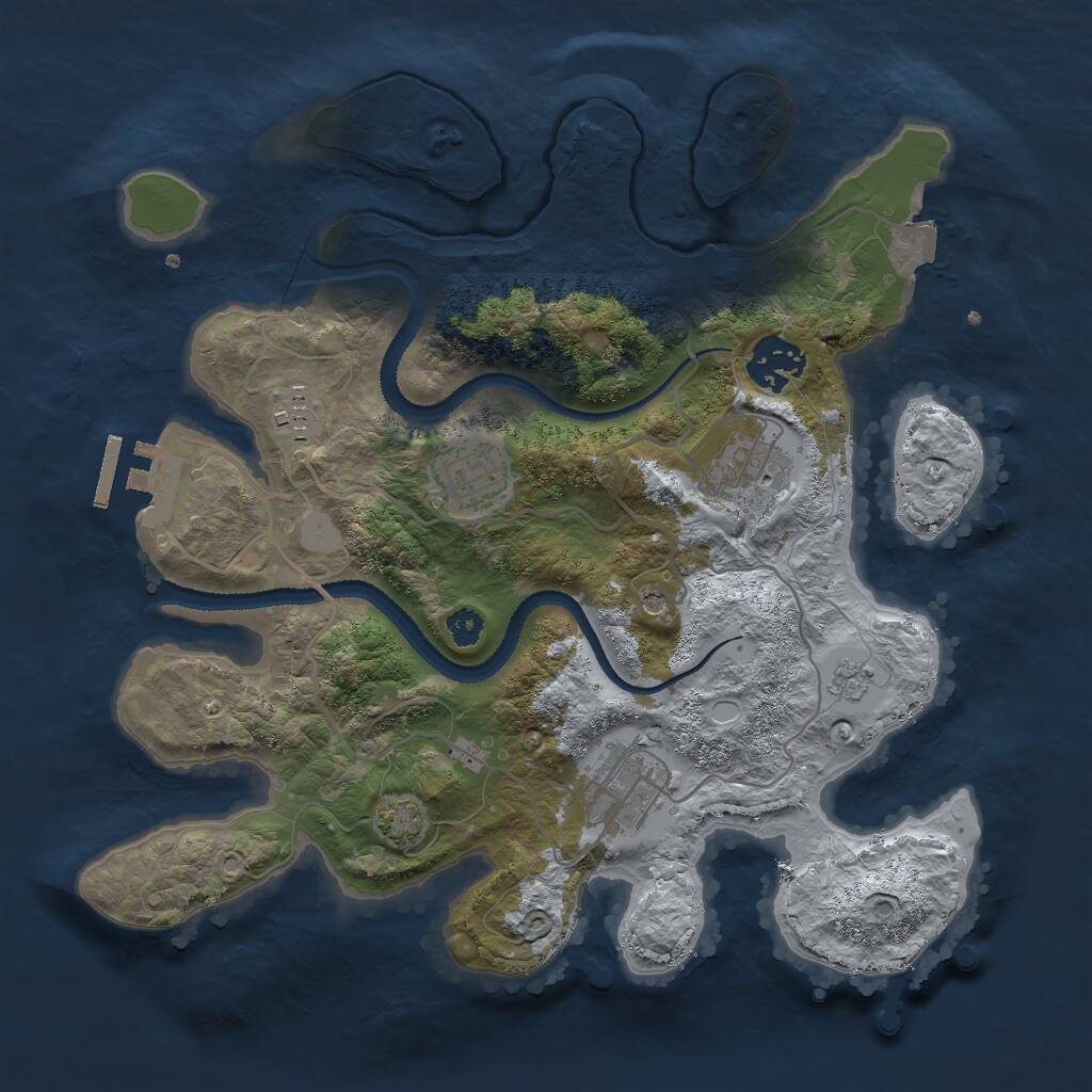 Rust Map: Procedural Map, Size: 3000, Seed: 148920, 10 Monuments