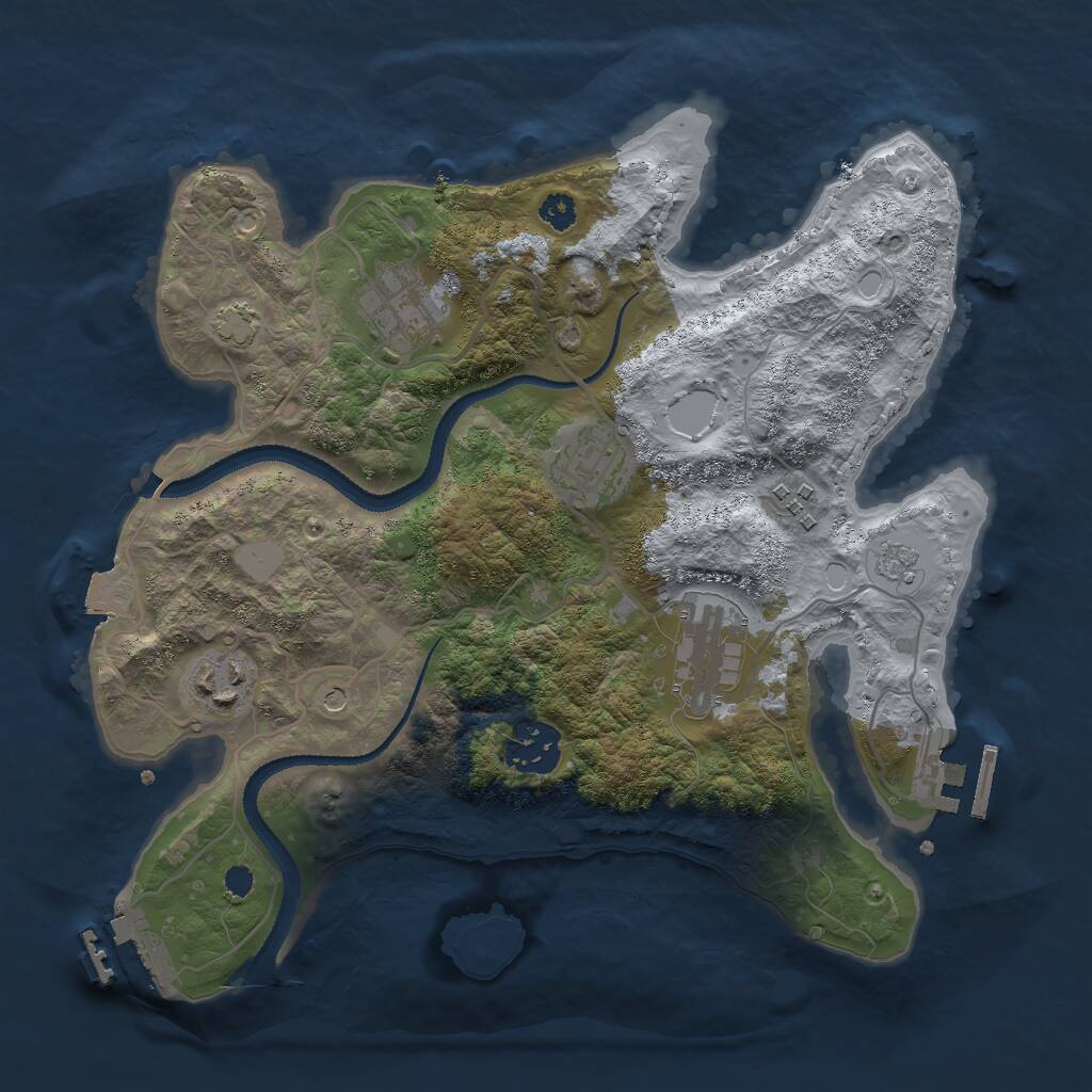 Rust Map: Procedural Map, Size: 3000, Seed: 26982, 12 Monuments