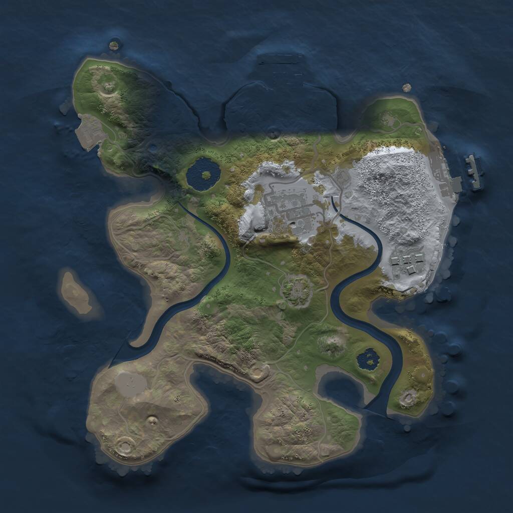 Rust Map: Procedural Map, Size: 2350, Seed: 1361751047, 6 Monuments