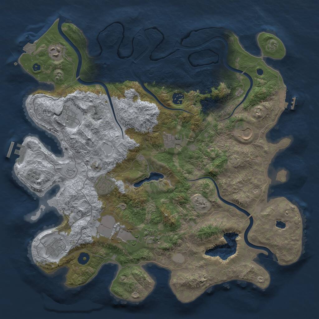 Rust Map: Procedural Map, Size: 4000, Seed: 758755419, 16 Monuments