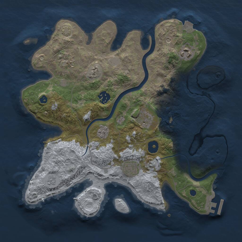 Rust Map: Procedural Map, Size: 3100, Seed: 1252035064, 11 Monuments