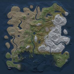 Thumbnail Rust Map: Procedural Map, Size: 4500, Seed: 974197243, 17 Monuments