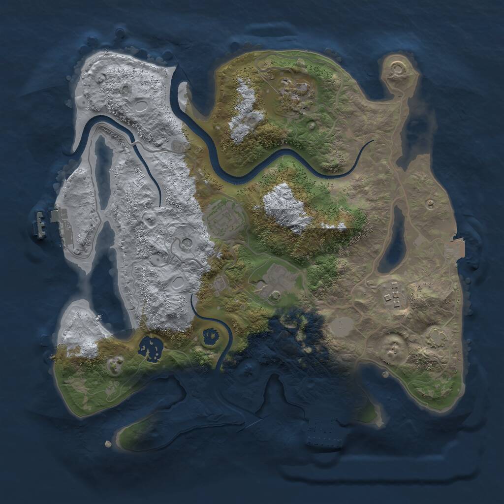 Rust Map: Procedural Map, Size: 3000, Seed: 1895191119, 10 Monuments