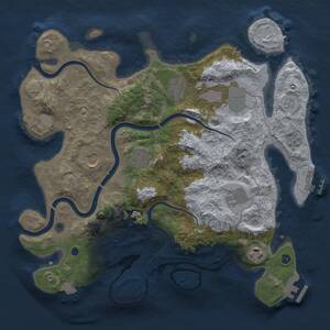 Thumbnail Rust Map: Procedural Map, Size: 3500, Seed: 39304, 13 Monuments