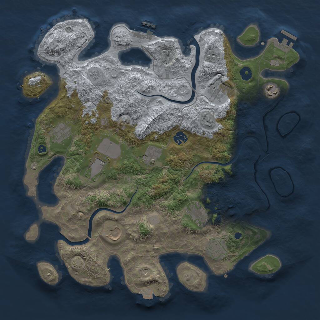 Rust Map: Procedural Map, Size: 3750, Seed: 50571871, 16 Monuments