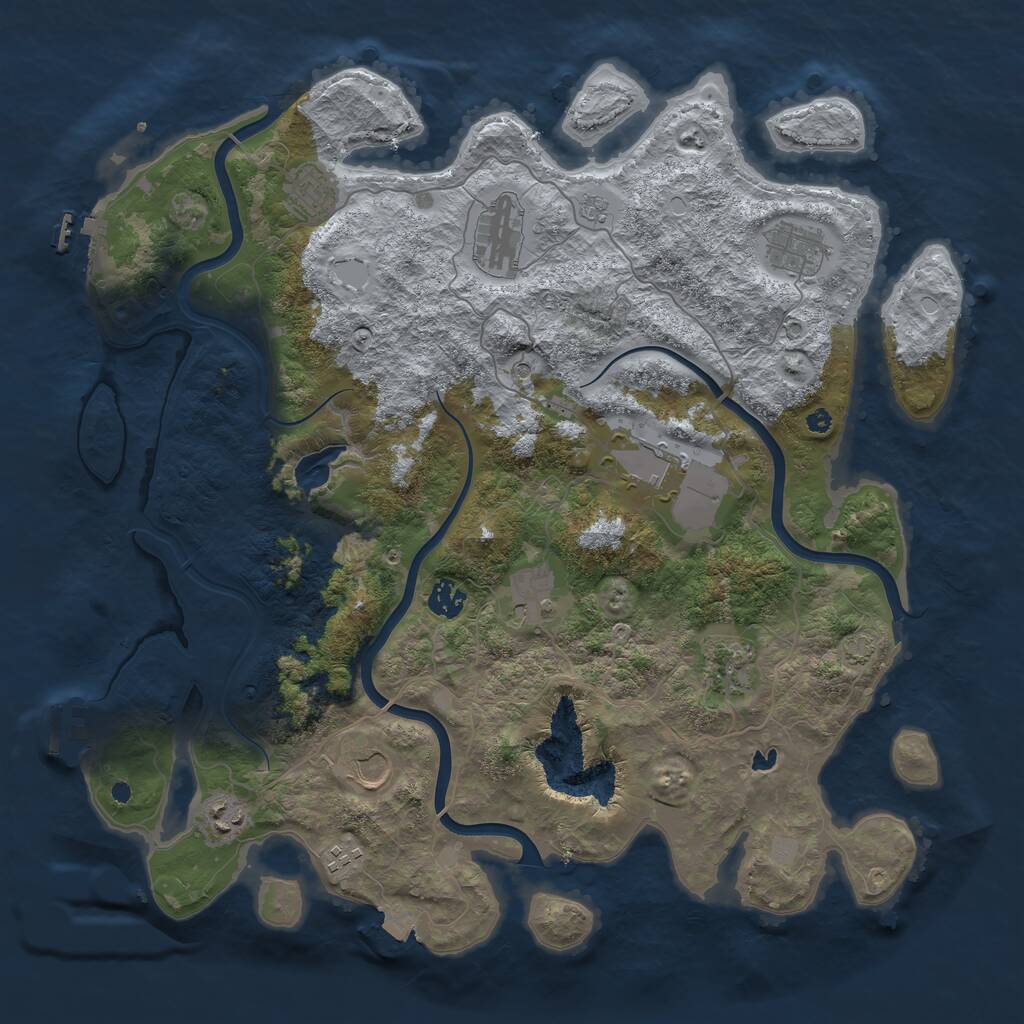 Rust Map: Procedural Map, Size: 4150, Seed: 902067580, 16 Monuments