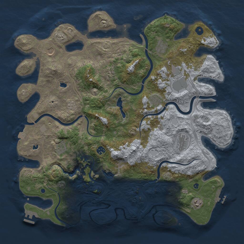 Rust Map: Procedural Map, Size: 4500, Seed: 782902, 16 Monuments