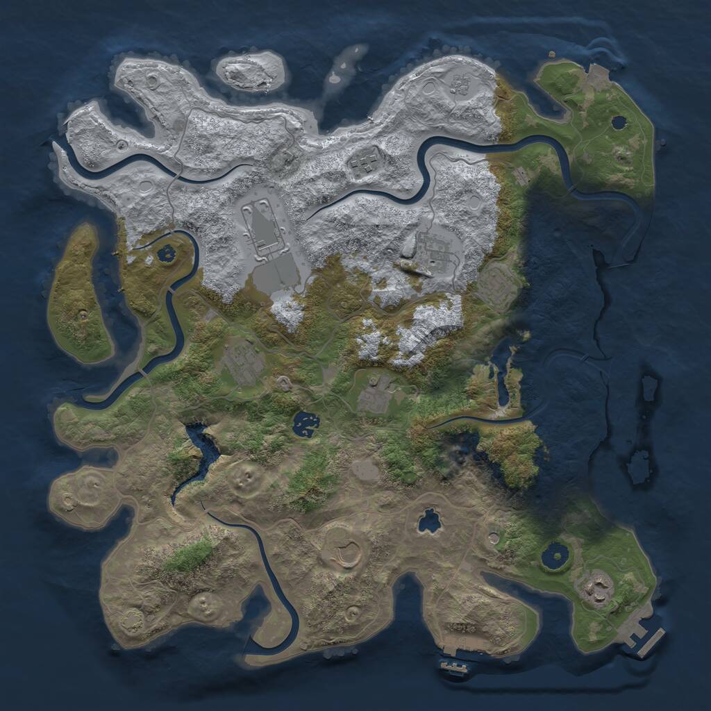 Rust Map: Procedural Map, Size: 4050, Seed: 434439538, 15 Monuments