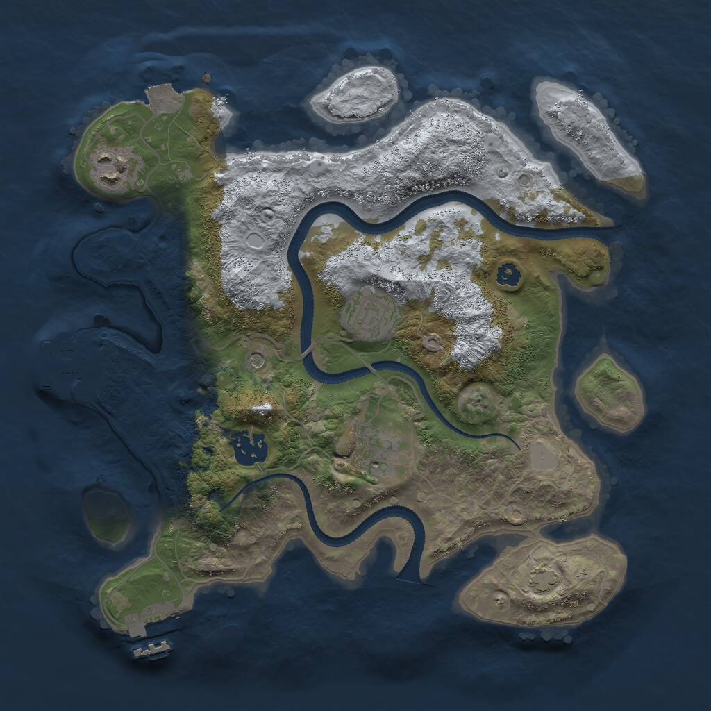 Rust Map: Procedural Map, Size: 3000, Seed: 397539563, 9 Monuments